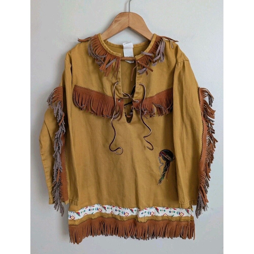 Vtg 50s 60's Sears Childs Costume Native American Indian Halloween Sanforized